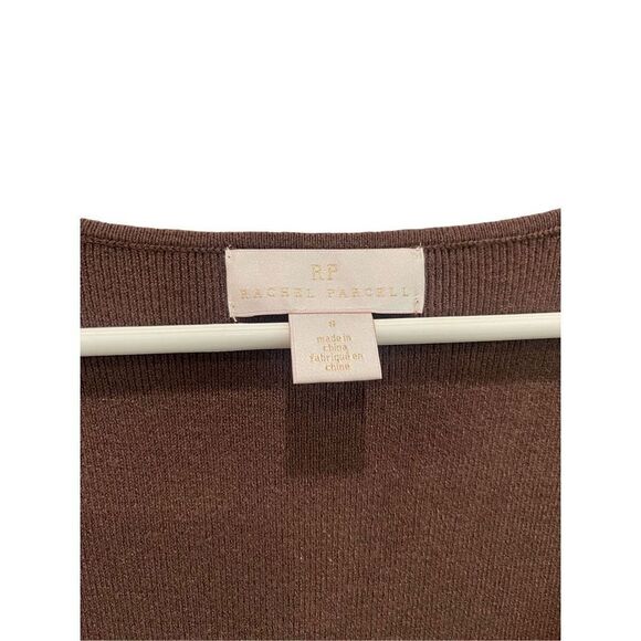 Rachel Parcell Womens Brown Sweetheart Rib Knit Long Sleeve Midi Dress Small - Picture 3 of 7